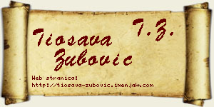 Tiosava Zubović vizit kartica